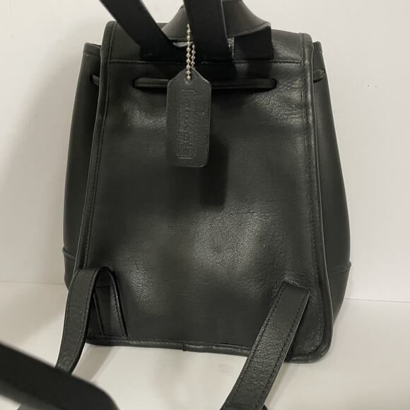 Vintage 1990s Coach 9960 Black Soft Leather Turnlock Daypack Mini Backpack Purse - Picture 6 of 14